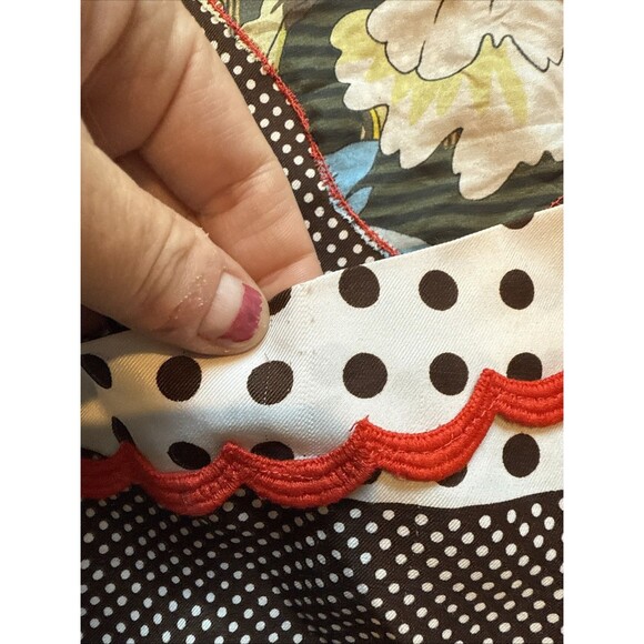 Vintage Upcycled Countess Mara Robe Duster Kimono Polka Dot Floral - Picture 4 of 11